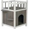 TRIXIE KATTENHUIS CAT'S HOME MET BALKON GRIJS / WIT
