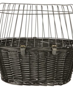 TRIXIE WILGEN FIETSMAND VOOROP ZWART MET KUSSEN EN KAP