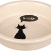 TRIXIE VOERBAK KERAMIEK WIT MET SILHOUETTE KAT