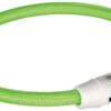 TRIXIE LICHTGEVENDE HALSBAND HOND FLASH USB TPU / NYLON GROEN