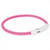 TRIXIE LICHTGEVENDE HALSBAND HOND FLASH USB TPU / NYLON ROZE