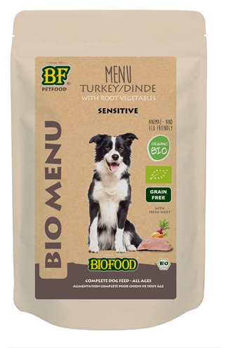 BF PETFOOD ORGANIC HOND KALKOEN MENU POUCH