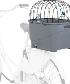 TRIXIE FIETSMAND VOOR BAGAGEDRAGER MET DRAADKOEPEL KUNSTSTOF GRIJS