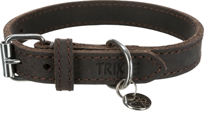 TRIXIE HALSBAND HOND RUSTIC VETLEER DONKERBRUIN