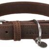 TRIXIE HALSBAND HOND RUSTIC VETLEER DONKERBRUIN