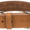 TRIXIE HALSBAND HOND RUSTIC VETLEER HEARTBEAT BRUIN