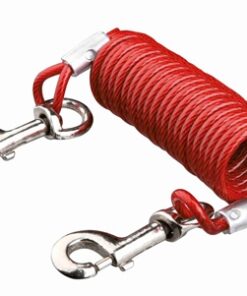 TRIXIE AANLEGLIJN MET SPIRAALKABEL ROOD