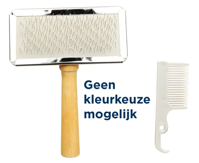 TRIXIE SLICKERBORSTEL HOUTEN GREEP / METALEN PINNEN ASSORTI