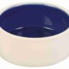 TRIXIE VOERBAK KERAMIEK CRÈME / BLAUW