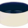 TRIXIE VOERBAK KERAMIEK CRÈME / BLAUW