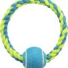 TRIXIE TOUWRING MET TENNISBAL LIME/BLAUW