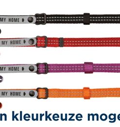 TRIXIE KATTENHALSBAND MET ADRESFLAP MY HOME REFLECTEREND ASSORTI