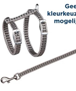 TRIXIE KATTENTUIG MET RIEM METALEN GESPEN REFLECTEREND ASSORTI
