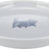 TRIXIE VOERBAK / WATERBAK PLAT EN BREED KATTENPRINT GRIJS