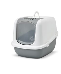 SAVIC KATTENBAK NESTOR JUMBO KOUDGRIJS / WIT