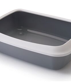 SAVIC KATTENBAK IRIZ MET RAND KOUDGRIJS / WIT