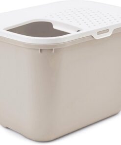 SAVIC KATTENBAK HOP IN WIT / MOKKA