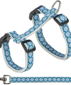 TRIXIE KATTENTUIG MET RIEM GRIJS / BLAUW