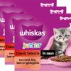 WHISKAS MULTIPACK POUCH JUNIOR CLASSIC SELECTIE VLEES IN SAUS