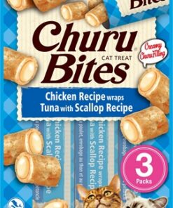 INABA CHURU BITES CAT CHICKEN RECIPE WRAPS TUNA WITH SCALLOP RECIPE