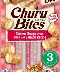INABA CHURU BITES CAT CHICKEN RECIPE WRAPS TUNA WITH SALMON RECIPE
