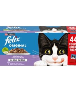 FELIX POUCH ORIGINAL IN GELEI MIX BOX RUND / KIP / TONIJN / ZALM