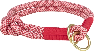 TRIXIE SOFT ROPE HALSBAND HOND HALF-SLIP ROOD / CREME