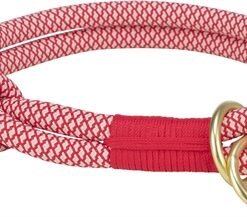 TRIXIE SOFT ROPE HALSBAND HOND HALF-SLIP ROOD / CREME