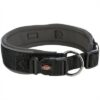 TRIXIE PREMIUM HALSBAND HOND EXTRA BREED ZWART / GRAFIET GRIJS
