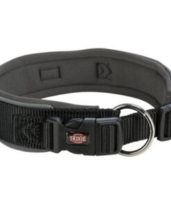 TRIXIE PREMIUM HALSBAND HOND EXTRA BREED ZWART / GRAFIET GRIJS