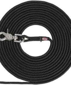 TRIXIE HONDENRIEM SLEEPLIJN TRIGGER SNAP HAAK ROND ZWART