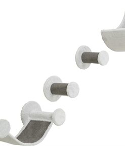 TRIXIE KATTEN KLIMSET VOOR AAN DE MUUR 4 KLIMPLEKKEN WIT / GRIJS