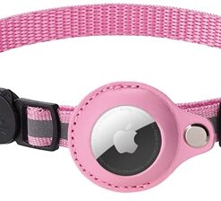 CROCI HALSBAND KAT MET TAG HOUDER ROZE