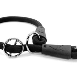 MORSO HALF SLIP HALSBAND HOND SOFT ROPE GERECYCLED BLACK ZWART