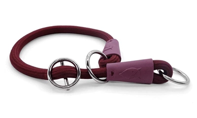 MORSO HALF SLIP HALSBAND HOND SOFT ROPE GERECYCLED PLUM PAARS