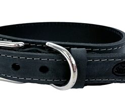 SAZZZ HALSBAND HOND BOHO VINTAGE LEER ANTRACIET