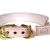 SAZZZ HALSBAND HOND SWEETIE CLASSIC LEER ROZE