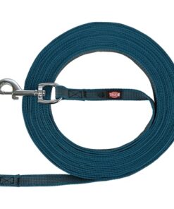 TRIXIE HONDENRIEM SLEEPLIJN MET RUBBER ANTI SLIP PETROL BLAUW