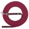 TRIXIE HONDENRIEM SLEEPLIJN MET RUBBER ANTI SLIP SANGRIA ROOD
