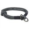 TRIXIE HALSBAND HOND SOFT ROPE HALFSLIP ZWART / GRIJS
