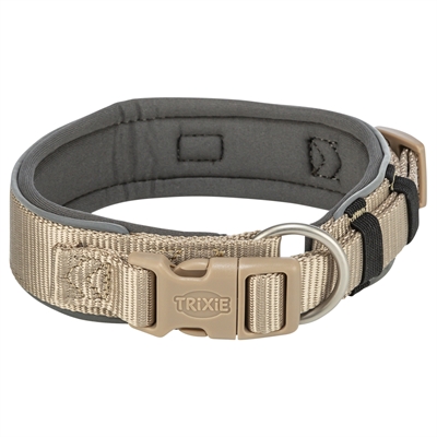 TRIXIE HALSBAND HOND PREMIUM EXTRA BREED ZAND / GRAFIET GRIJS