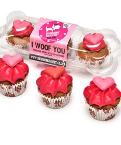 THE BARKING BAKERY I WOOF YOU VALENTINE MINI ICED WOOFINS TRIO ASSORTI