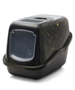 SAVIC KATTENBAK NESTOR MARBLE ZWART / GOUD