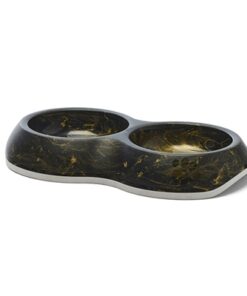 SAVIC VOERBAK DELICE DUBBEL MARBLE ZWART / GOUD