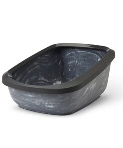 SAVIC KATTENBAK ASEO JUMBO MARBLE GRIJS / ZWART