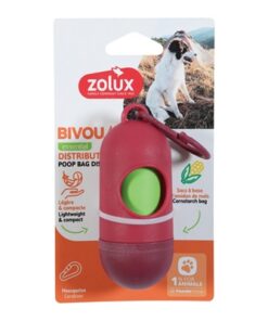 ZOLUX BVK POEPZAKHOUDER + 15 POEPZAKJES ROOD