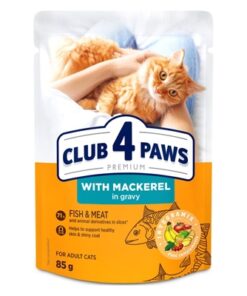 CLUB 4 PAWS PREMIUM ADULT MACKEREL IN GRAVY POUCH