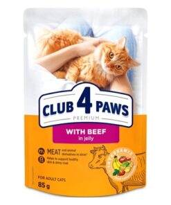 CLUB 4 PAWS PREMIUM ADULT BEEF IN JELLY POUCH