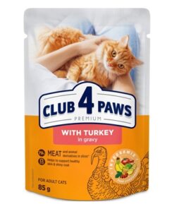 CLUB 4 PAWS PREMIUM ADULT TURKEY IN GRAVY POUCH