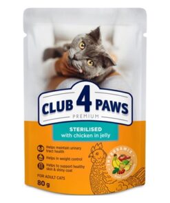 CLUB 4 PAWS PREMIUM ADULT STERILISED CHICKEN IN JELLY POUCH